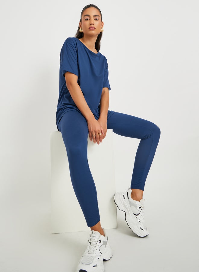 تايك تو طقم تي شيرت قصير الأكمام وسروال ضيق - Image 1