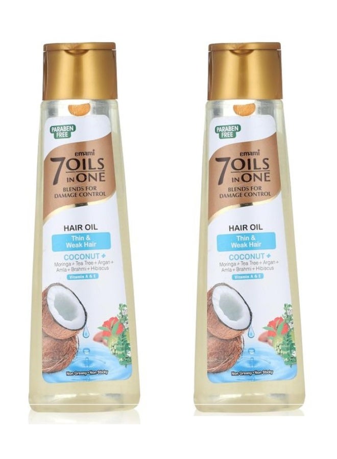 إمامي زيت جوز الهند 7 في 1 للتحكم في تلف الشعر (عبوتان) - Image 1