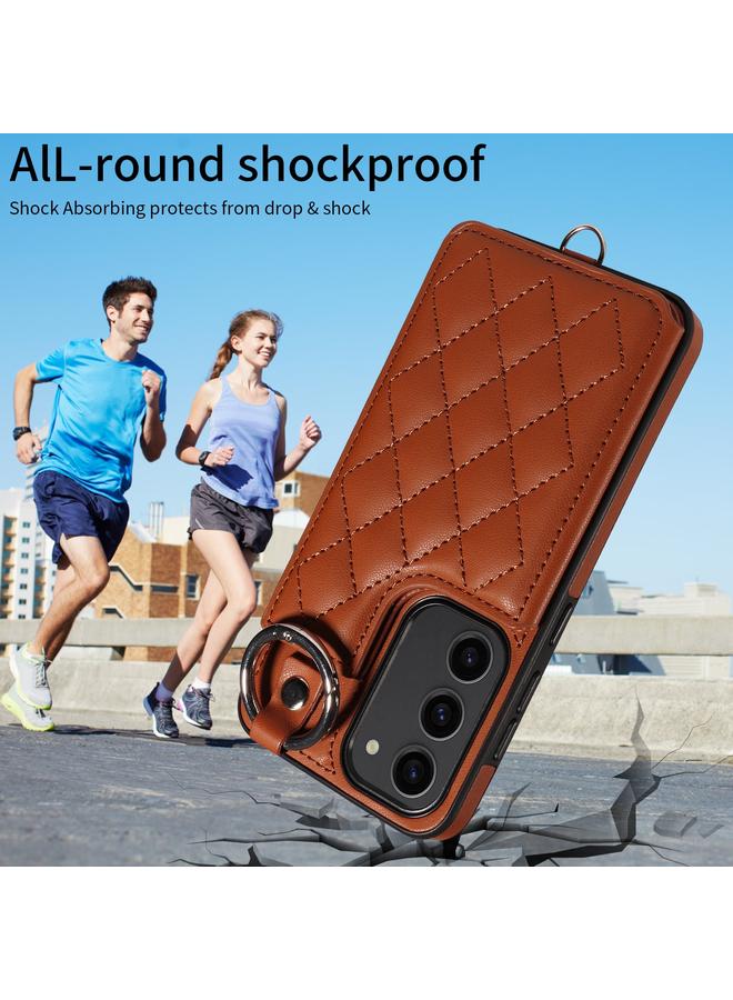 اس-توب جراب لهاتف Samsung Galaxy S23 5G جراب هاتف بنمط معيني مع حقيبة بطاقات وحبل قصير - Image 2