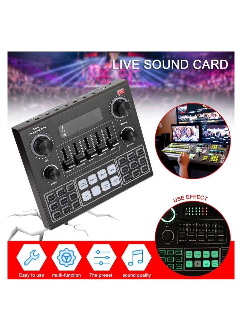 إلترازون Multifunctional Live V9 Sound Card and BM800 Suspension Microphone Kit Broadcasting Condenser Microphone Set Intelligent Webcast Live Sound Card for Computers and Mobile - Image 5