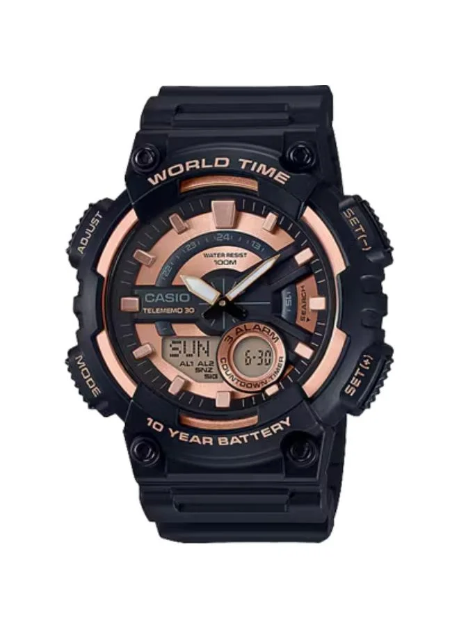 CASIO Men's Analog-Digital Display Watch With Black Resin Strap - AEQ-110W-1A3