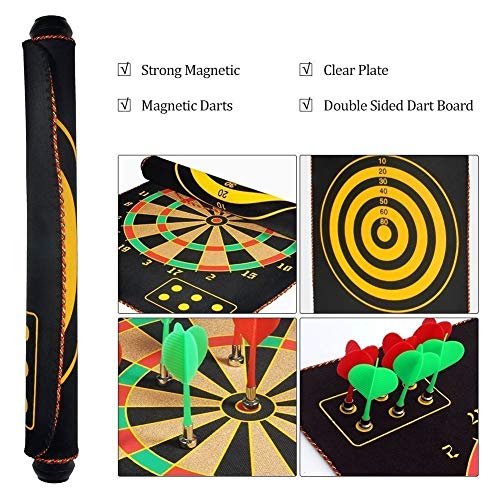 Toyshine Magnetic Power with Double Faced Portable and Foldable Dart Game with 6 Colourful Non Pointed Darts for Kids, Multicolour, 17-Inch (SSTP) - Image 3