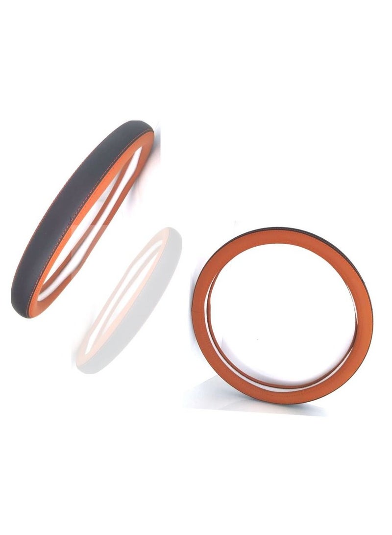 رويال Luxury Steering Wheel Cover 15"Inch (DYT-HF 3126 CEE) Coffee Color & Black - Image 1