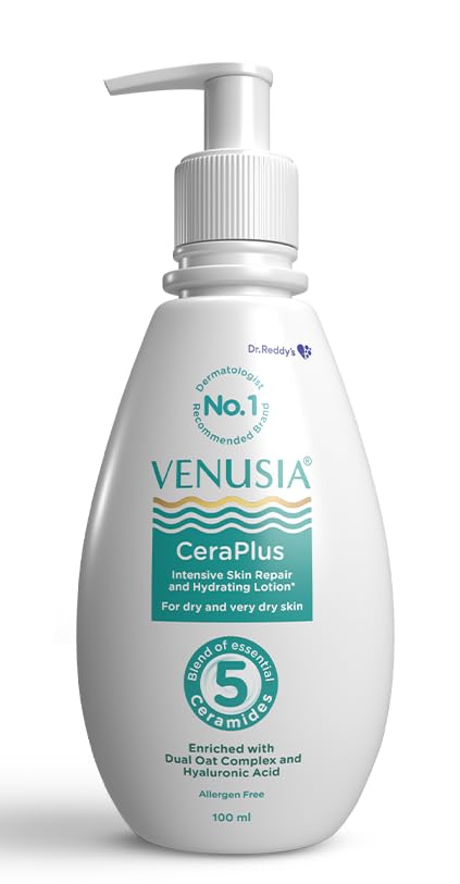 VENUSIA Dr Reddys Venusia CeraPlus Moisturizing Lotion For Dry Skin Formulated With 5 Essential Ceramides Oat Complex Hyaluronic Acid Hypoallergenic and FragranceFree 100ml Pack of 2 - Image 2