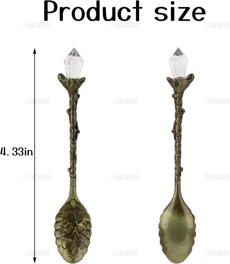 AUEAR , 50 Pack Vintage Crystal Spoons Set Carved Coffee Tea for Home Office Party Supplies - Image 2