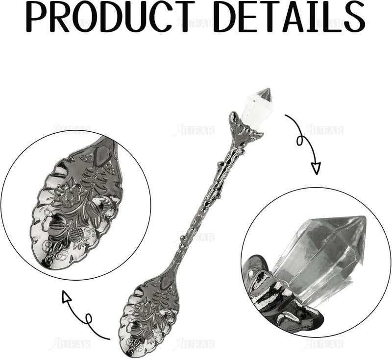 AUEAR , 50 Pack Vintage Crystal Spoons Set Carved Coffee Tea for Home Office Party Supplies - Image 4