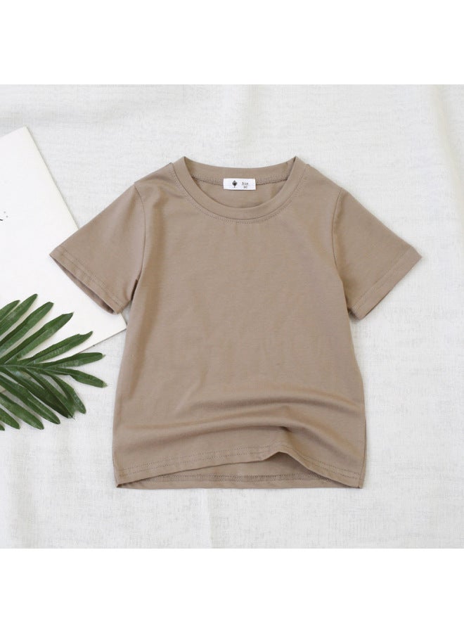 Children's Odell Cotton Short-sleeved T-shirt Summer Round Neck Black And White Pure Color Kidsren's Half-sleeved T Baby Thin Top