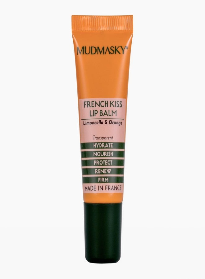MUDMASKY French Kiss Lip Balm, Limoncello & Orange, 5in1, Transparent, Hydrate Nourish Protect Renew Firm, Made in France, 0.33 fl oz.