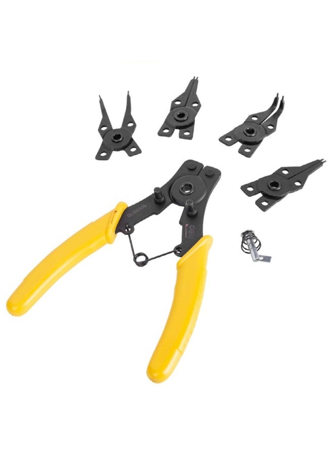 Deli 6" Five-in-One Circlip Pliers - Multi-Function Retaining Ring Pliers Set for Automotive & Machinery Repairs - Image 3