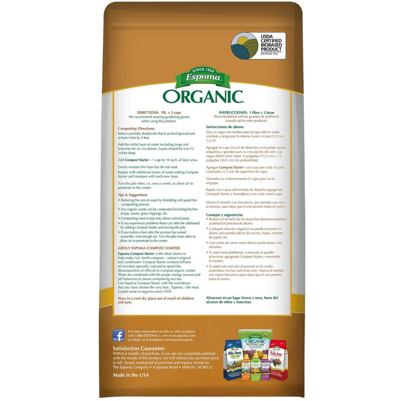 Espoma Organic Compost Starter; All-Natural Composing Aid Helps Break Down Organic Matter to Make Rich Compost for Organic Gardening. 4 lb. Bag; Pack of 1 - Image 2