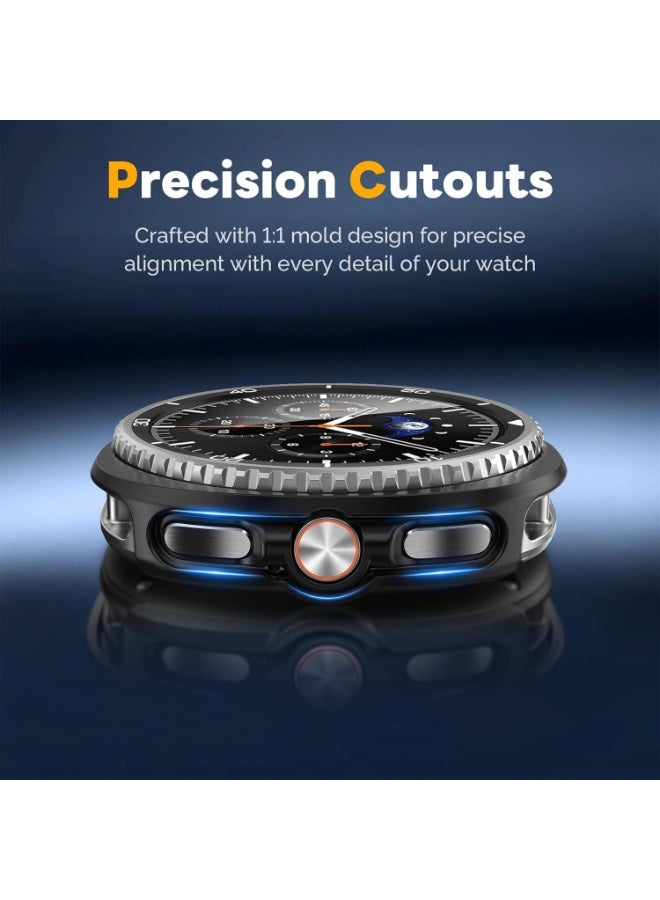 Samsung Galaxy Watch8 Classic Screen Protector Case Accessories, Protective Face Cover, Hard Bumper Built-in Tempered Glass Film - Image 3