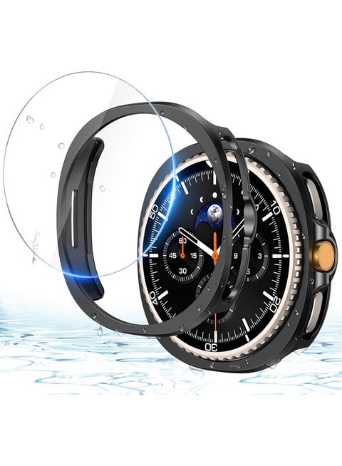 ملحقات حافظة واقي الشاشة الكلاسيكية Samsung Galaxy Watch8 ، غطاء وجه واقي ، فيلم زجاجي مقسى مدمج من المصد الصلب