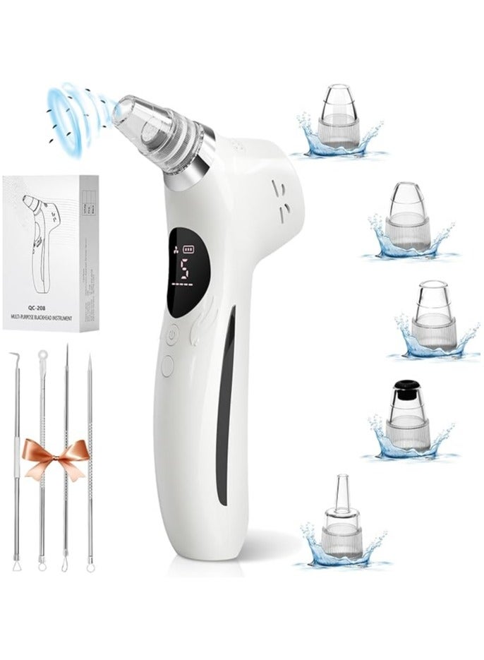 إم إي سي أحدث مكنسة كهربائية لإزالة الرؤوس السوداء من إم إي سي 2024 مع العناية بالحرارة والثلج، وضع تدليك الأيونات الإيجابية والسلبية، مستخرج الرؤوس البيضاء لحب الشباب الكهربائي، منظف المسام القابل لإعادة الشحن عبر USB، أدوات البثور - Image 1