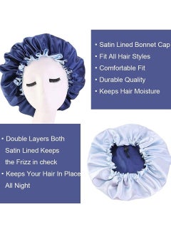 ORiTi Women's Adjustable Reversible Satin Bonnet Soft Double Sided Sleep Cap  - Image 2