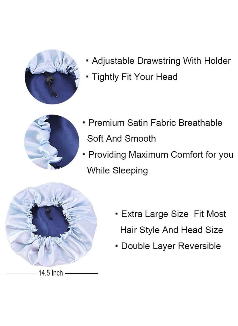 ORiTi Women's Adjustable Reversible Satin Bonnet Soft Double Sided Sleep Cap  - Image 5
