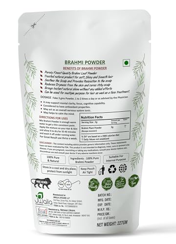 MYHERB Pure Natural 100% Organic Brahmi (Bacopa Monnieri) Powder || 227 Gm/0.5 Lbs || Ayurvedic Herbal Powder || Eco Friendly || For Men & Women - Image 5