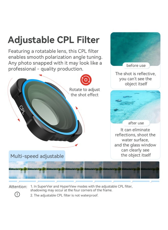 aMagisn Waterproof Aluminum CPL Filter for GoPro Hero 13/12/11/10/9 – Adjustable Polarization, Scratch-Resistant Glass, Anti-Reflection Coating, Smart Recognition, Action Camera Lens Filter - Image 5