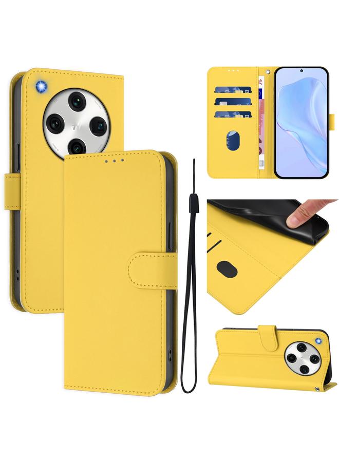 اس-توب جراب لهاتف OPPO Find X8 Pro مصنوع من الجلد بلون سادة مع حبل تعليق - Image 1