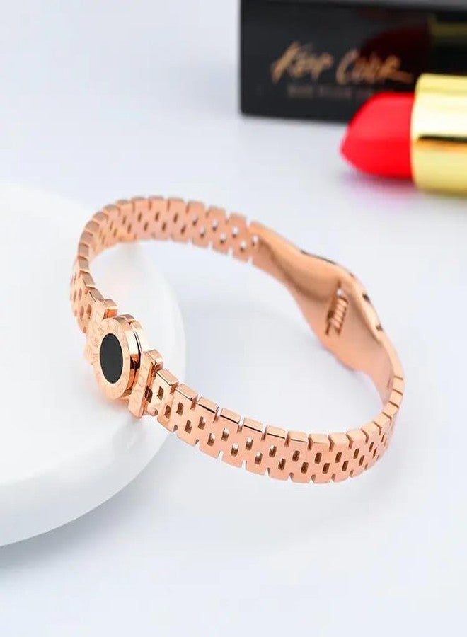MEENAZ bracelet for woman Evil Eye Bangles for women Anti Tarnish Stylish Adjustable Bracelet for girls Rose gold Kada for Women Accessories Jewellery for Women Girls friendship crystal -562 - Image 5