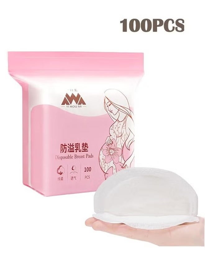 OMEVE 100PCS Chest Pads Disposable Soft Nursing Pads Breast Pads, Individually Wrapped Absorbent Breast Pads for Breastfeeding, Ultra-Absorbent and Portable Breast Pads,Disposable Milk Pad Breast Pads Thin Breathable,Leak-Proof Portable Nipple Pads for Postpartum Breastfeeding (White) - Image 1