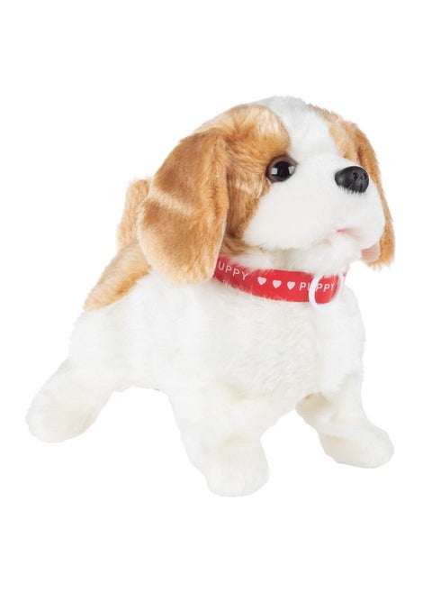 Interactive Plush Puppy Toy Battery Operated Dog That Walks Barks And Does Back Flips Soft And Snuggly Fur Stuffed Animal Robot Brown