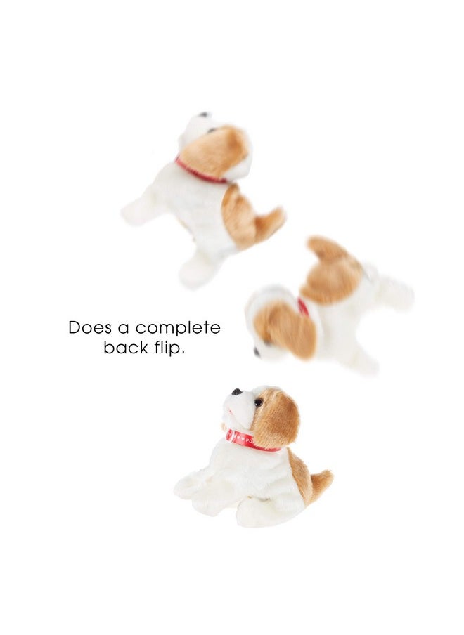 Happy Trails - Interactive Plush Puppy Toy Battery Operated Dog That Walks Barks And Does Back Flips Soft And Snuggly Fur Stuffed Animal Robot Brown - Image 1