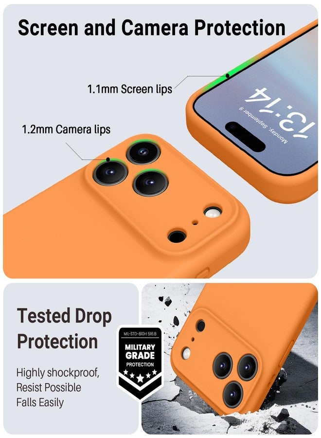 اوتوفلاي جراب OTOFLY المغناطيسي لهاتف iPhone 17 Pro Max، متوافق مع Magsafe، جراب كلاسيكي من السيليكون السائل، زر تحكم مدمج بالكاميرا، بطانة من الألياف الدقيقة مقاومة للخدش، برتقالي - Image 5