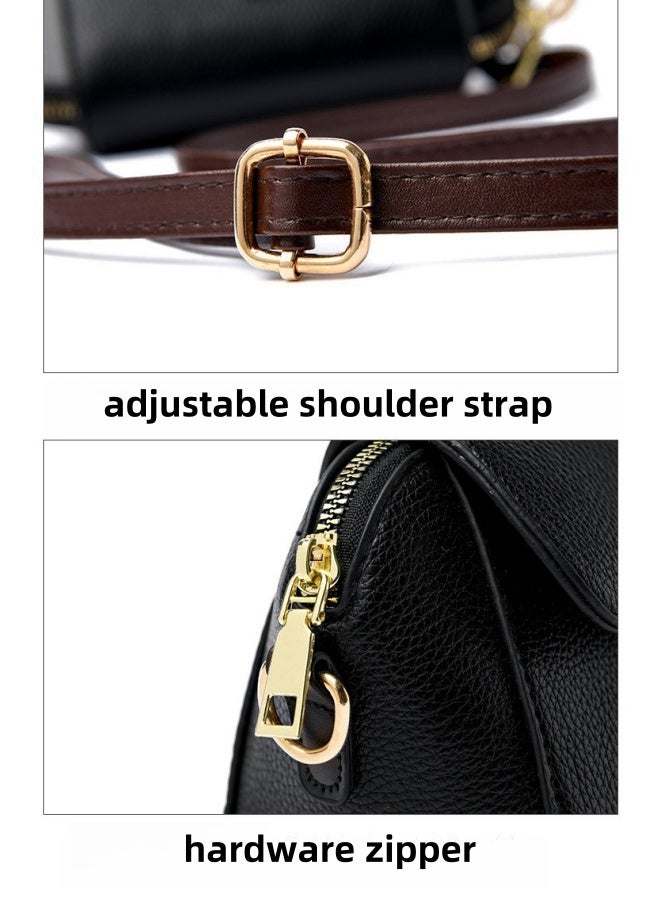 Women's PU Leather Shoulder Bag, Ladies Waterproof and Wear-resistant Crossbody Bag Sling Bag Side Bag Carry Bag, Korean Style Small Bag Satchel Bag Beach Bag Phone Bag for Girls/College Students - Image 4