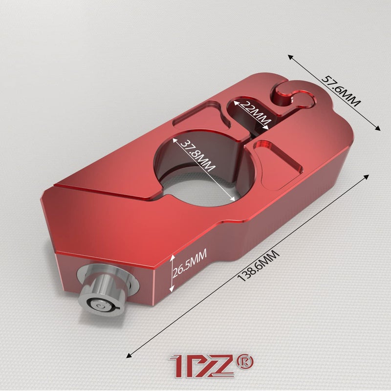 1PZ 1PZ UKT-TS3 Motorcycle Handlebar Lock Brake Clutch Lever Security Locks Theft Protection Anti-thief for Motorbike ATV Scooter(Red)  - Image 2