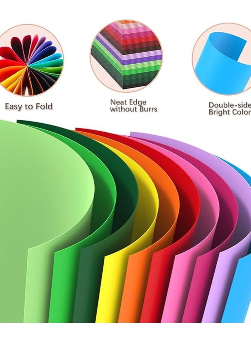 A4 Colored Paper 100 Sheets – 80 GSM Assorted Cardstock for Printing, Crafts, Drawing & Scrapbooking - Image 3