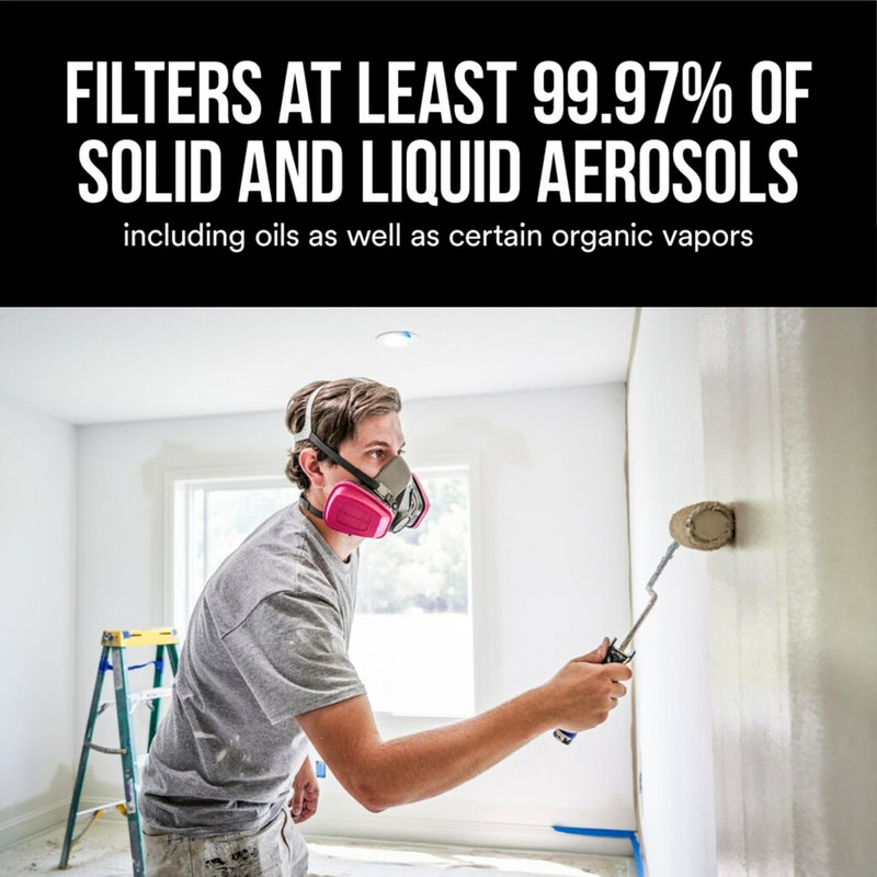 3M P100/OV Odor/Particulate Multi-Purpose Reusable Respirator 65021, Medium Size, NIOSH-APPROVED Organic Vapor Cartridge & P100 Rated Filters, Flexible, Thermoplastic Faceseal For Comfort (65021H1-DC) - Image 4