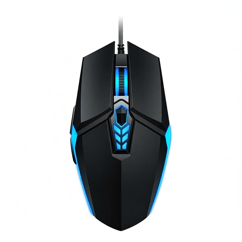 T-WOLF G510 Wired Gaming 6 Button 4 Color Backlight 800-3200 Adjustable DPI Office for Laptop/PC - Image 1