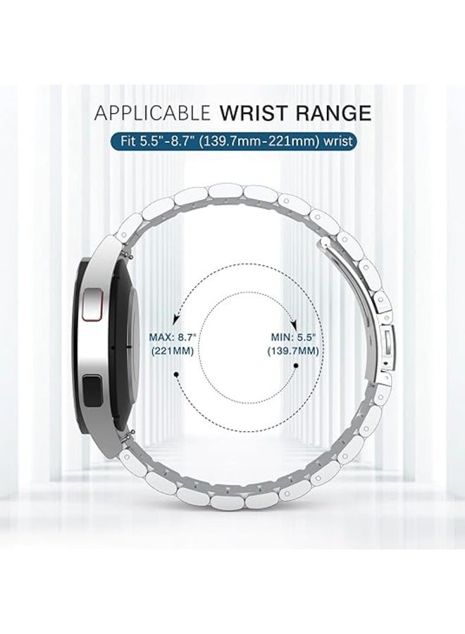 ELTRAZONE Silver Stainless Steel Metal Band for Samsung Galaxy Watch 7FE/6/5/4 (40mm/44mm) & Galaxy Watch 5 Pro (45mm), Galaxy Watch 6 Classic (43mm/47mm), Galaxy Watch 4 Classic (42mm/46mm) - No Gap Design - Image 5