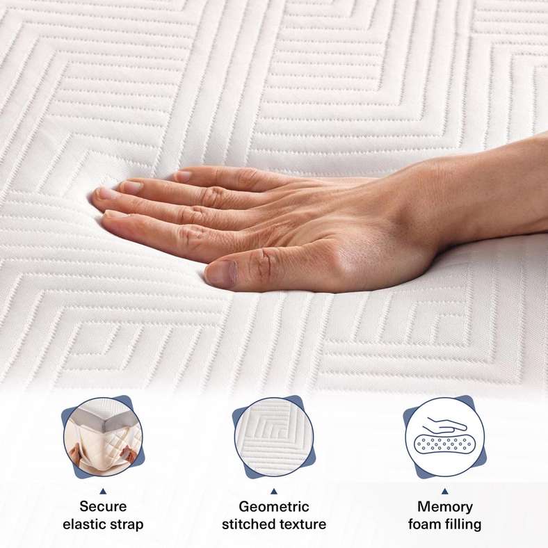 Pan Home Elevate Extra Plush Dual Memory Foam Queen Mattress Topper 160x200+10cm - White - 126AIC9903632 - Image 5