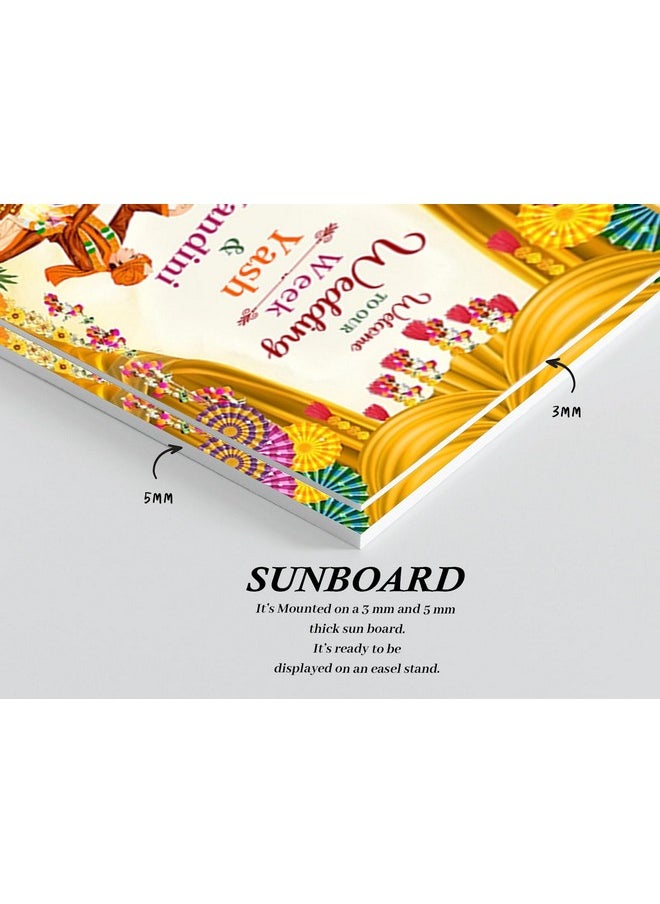 Theme My Party - Theme My Party Customised Indian Wedding Ceremony Welcome Sign Board - Personalized Indian Wedding Sign Board - Indian Welcome Sign for Wedding Decoration - Image 1