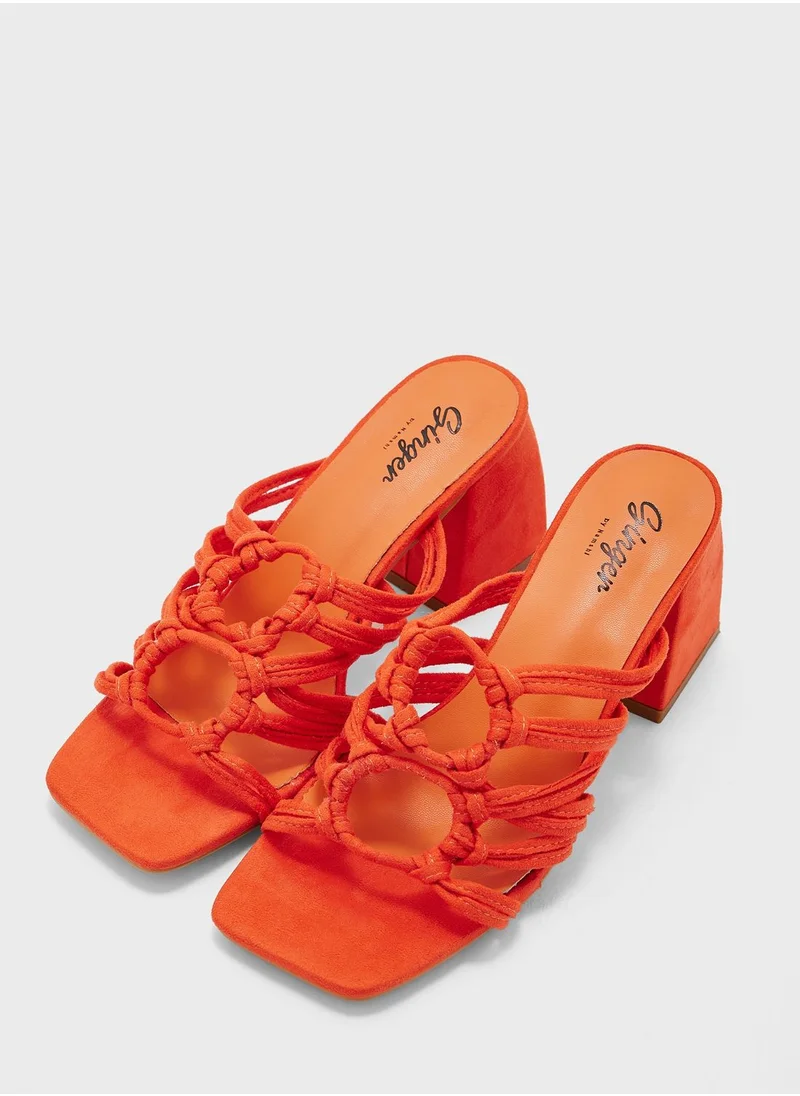 Ginger Multiple Strap Block Heel Sandals