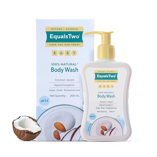 EQUALSTWO by Zydus Baby Body Wash 200ml, Tear-free & Soap-free, Head to Toe Baby Wash for Bath, Hypoallergenic & Dermatologically Tested, pH 5.5, Gentle Hydration for All Skin Types, (Pack 1) - Image 1