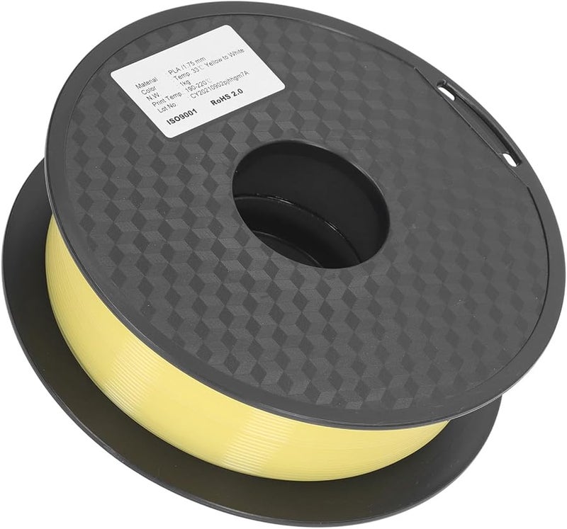 خيوط PLA المتغيرة اللون بالحرارة 1.75 مم من الأصفر إلى الأبيض للطابعة ثلاثية الأبعاد FDM - Image 3