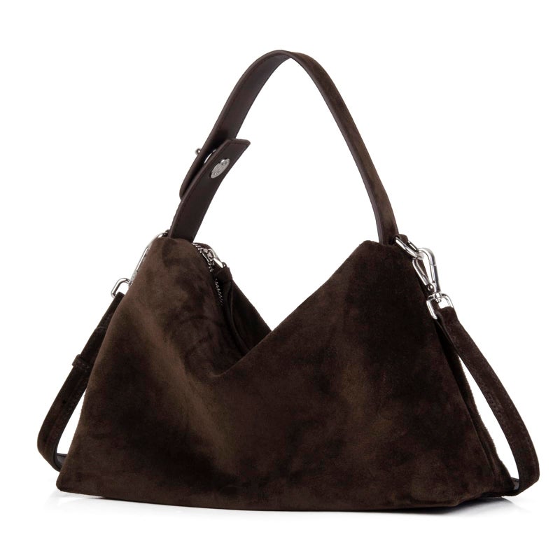 DONNAIN Premium Suede Leather Crossbody Bags for Women, Slouchy Suede Shoulder Bag with Adjustable Strap and Tote Handbag (New Coffee) - Image 1