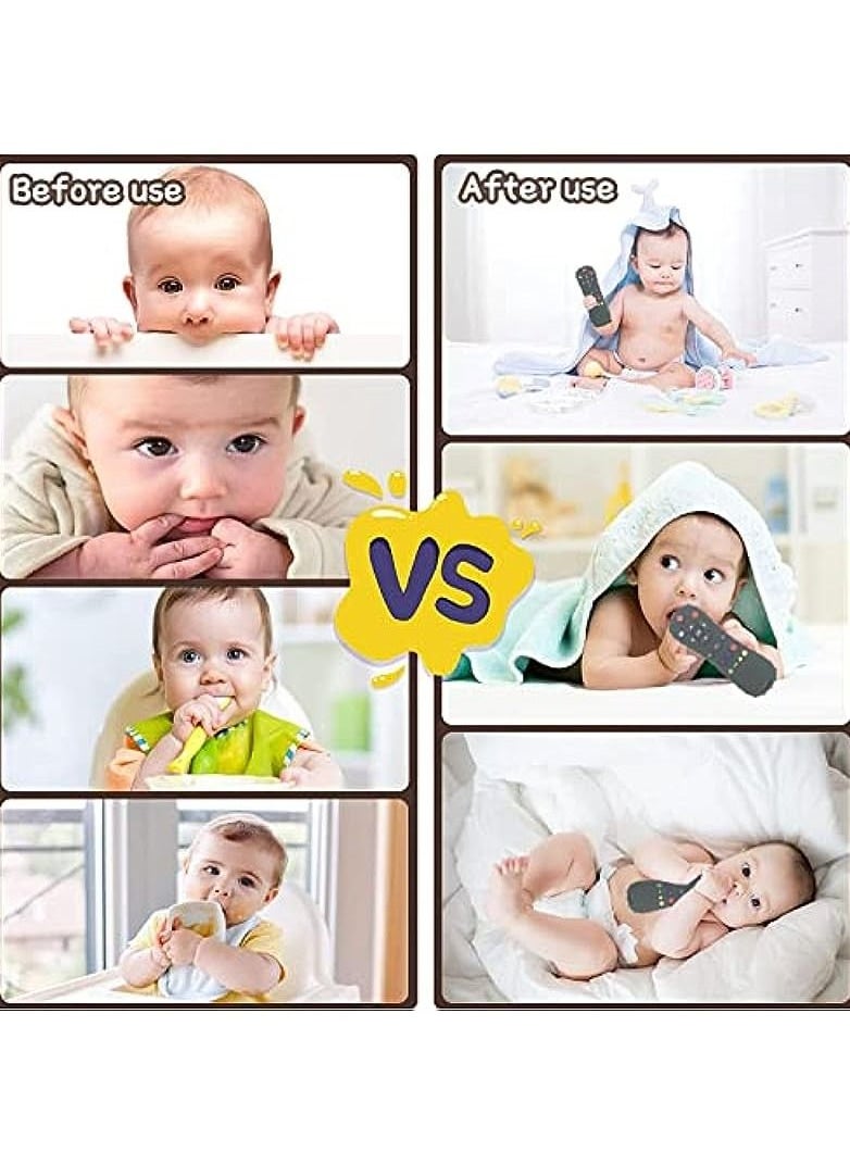 Excefore - Soft Chew Toys with TV Remote Control Shape Early Educational Sensory Toy Teething Relief and Soothe Sore Gum Infant Teether for 3-6 Months Black - Image 1