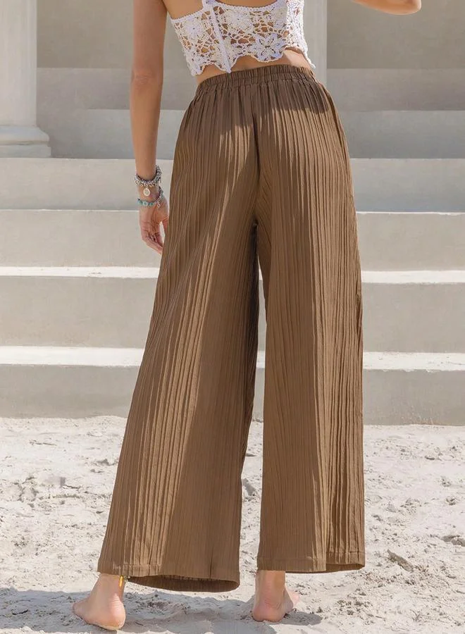Take Two Take Two Pintuck Design Layered Straight Leg Culotte Pants