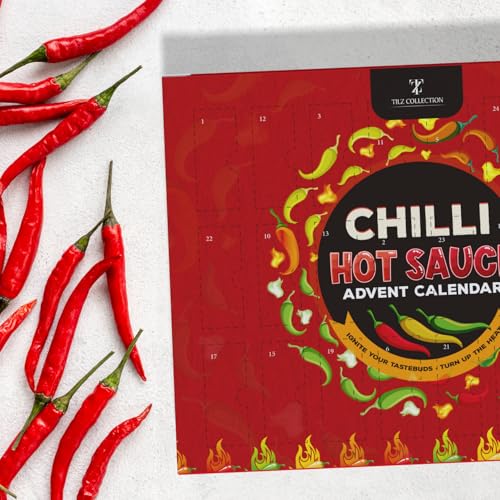 TILZ COLLECTION Hot Sauce Advent Calendar 2025-24 Days Chilli Sauce Advent Calendar 2025 Men, Non-chocolate Women Chilli Challenge Hot Sauce (Red) - Image 5