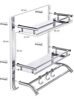 iSTAR iSTAR Stainless Steel Multi Use Bathroom Rack Shelf Chrome Finish Kitchen Shelf Bathroom Shelf Bathroom Accessories (Number of Shelves - 3, Steel)  - Image 5
