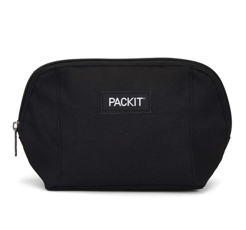 PackIt Freezable Snack Bag Black Built with EcoFreeze Technology Foldable Reusable Zip Closure Locks in Cool Dry Air Great for All Ages and Fresh Snacks On the Go