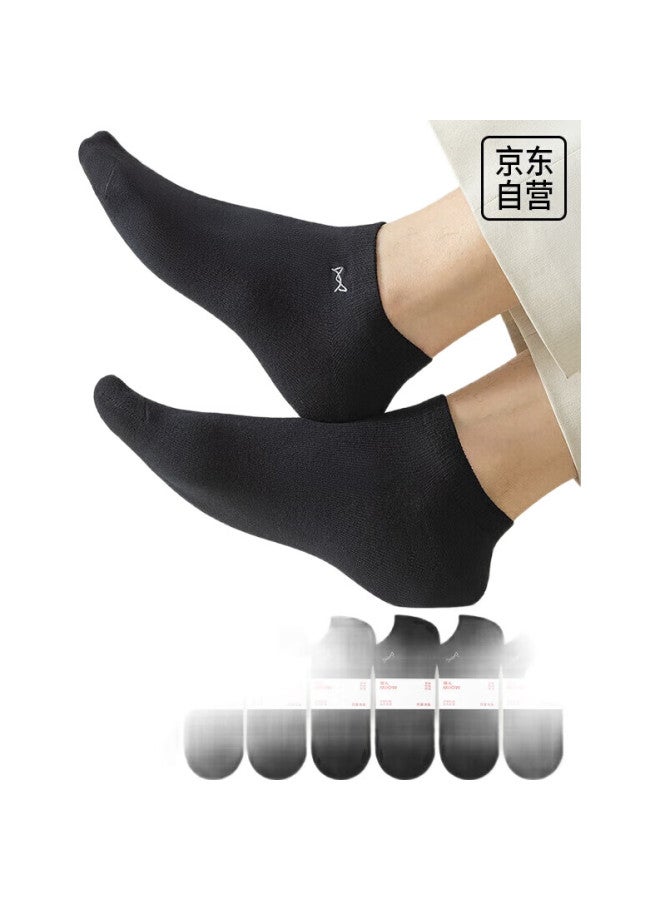 MIIOW Men'S Socks, 100% Pure Cotton, Summer Antibacterial And Odor-Resistant, Short Socks, Sweat-Absorbing, Business Boat Socks, Black, 10 Pairs - Image 3