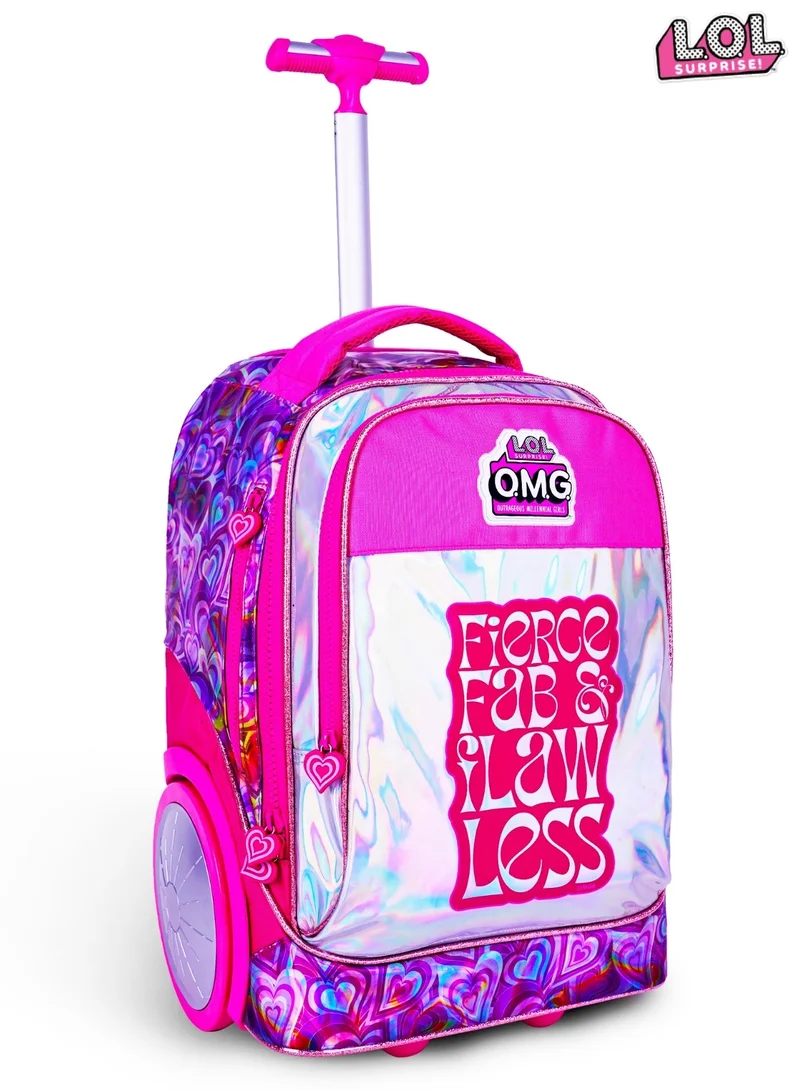ام جي اي MGA LOL  20 Inch Kids Premium 3-in-1 Trolley School Bag Set - Ergonomic Backpack, Insulated Lunch Bag & Pencil Case,Lightweight, Durable, Students 6+ - Perfect for Travel & School,For Girls