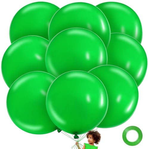 LEEZZIZZ Green Giant Balloons 36 Inch Large Latex Balloons 9 Pcs Jumbo Balloons Bluk for Kids Party Wedding Birthday Supply Decorations - Image 1