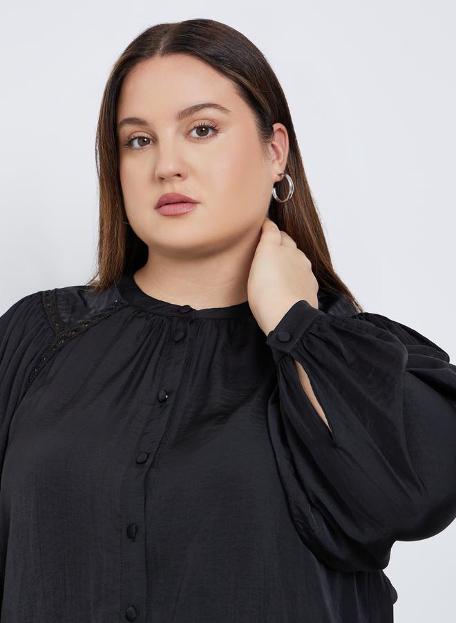 Styli Plus Size Black Long Sleeve Blouse - Image 4