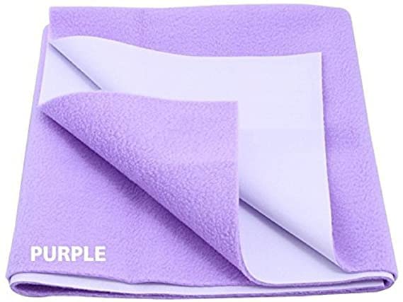 First Trend New Born Baby Quick Dry Sheet Bed Protector/Dry Sheet Waterproof and Reusable Mat-Absorbent Sheets/small- 50x70 cm (Purple) - Image 1
