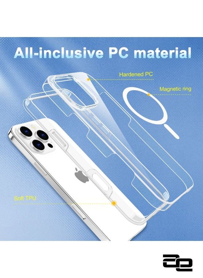 أودينتيا حافظة iPhone 16 Pro Mag الآمنة الشفافة N52 مغناطيس أقوى ضد الصدمات حماية من الدرجة العسكرية 】غطاء iPhone 16Pro مضاد للأصفر ومضاد للخدش، نحيف للغاية، غطاء مغناطيسي لهاتف 16 Pro شفاف - Image 4